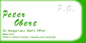 peter obert business card