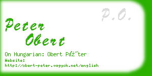 peter obert business card